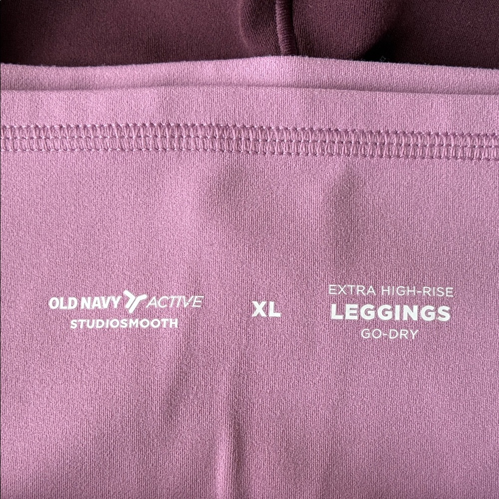 Old Navy Women's Go-Dry Extra High-Rise Leggings - Burgundy and Lavender - Picture 2 of 3